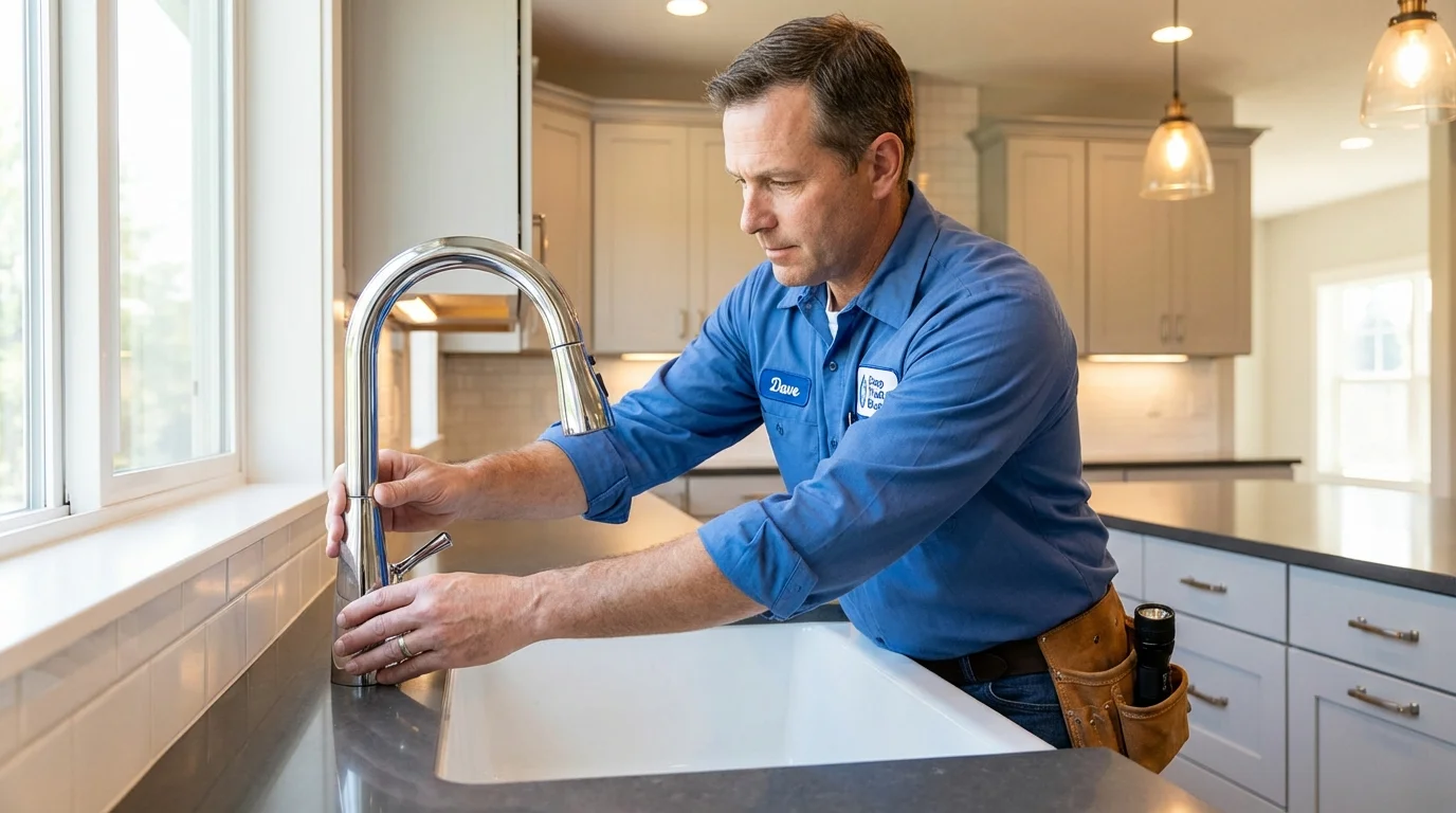 Kitchen faucet installation by Johns Plumbing LLC in Point Lookout