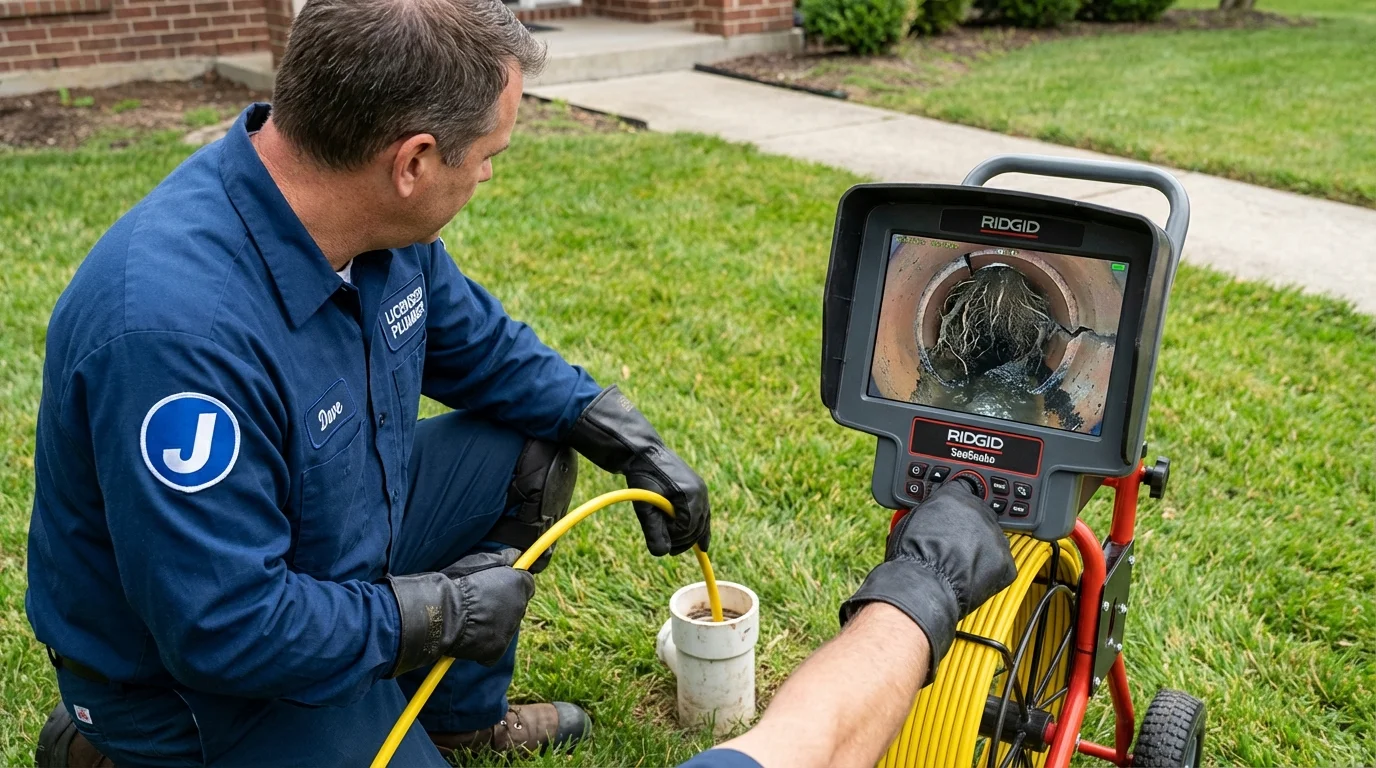 Sewer camera inspection being performed by Johns Plumbing LLC in Point Lookout